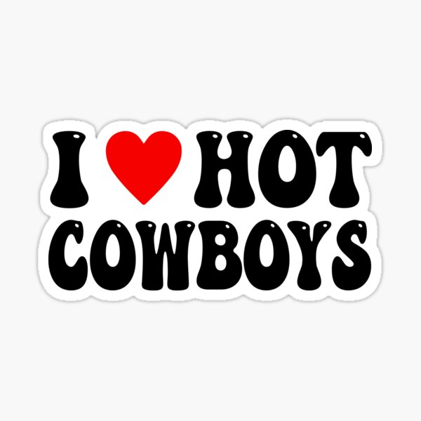 I Love Hot Cowboys Vintage Funny Red Heart Love Cowboy Pullover Hoodie