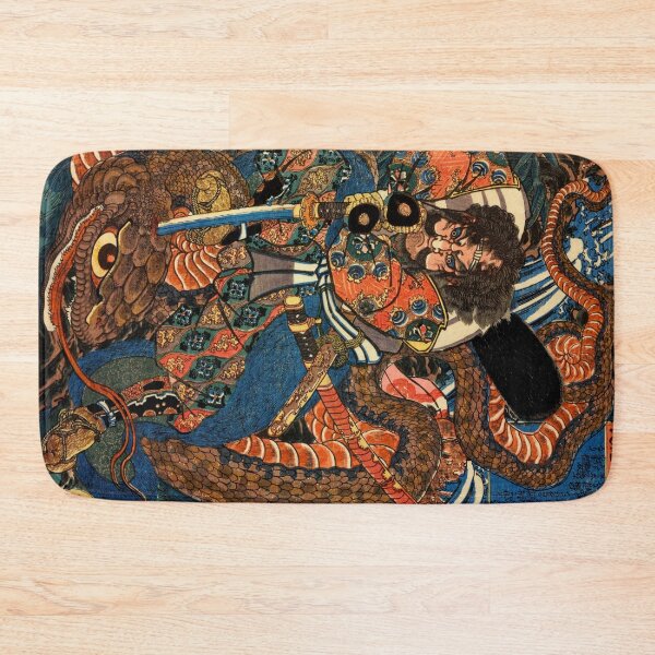 Item preview,  Utagawa Kuniyoshi: Japanese samurai killing a huge python designed and sold by Madjack Tees Kiwi SuperStore.