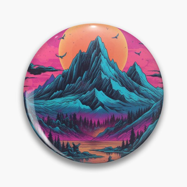 Artikelvorschau, Mystische Retrowave-Rocky-Mountains-Traumlandschaft entworfen und verkauft von themousery.