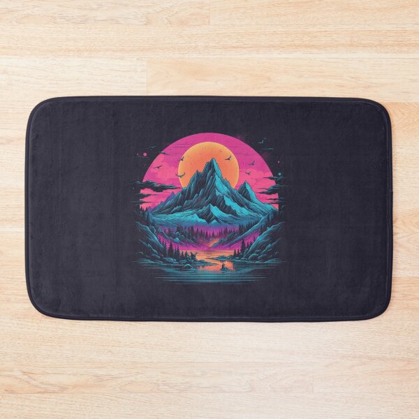 Item preview, Mystical Retrowave Rocky Mountains Dreamscape designed and sold by themousery.