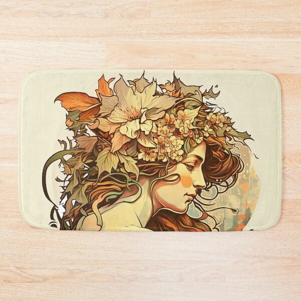 Item preview, Art Nouveau Autumn Girl Alphonse Mucha Inspired designed and sold by entwithanaxe.
