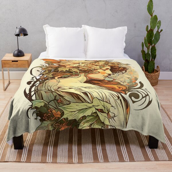 Item preview, Art Nouveau Autumn Girl Alphonse Mucha Inspired designed and sold by entwithanaxe.