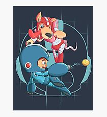 Mega Man and Rush Photographic Print