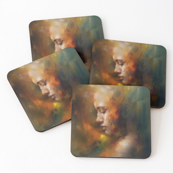 Item preview, Meditative Harmony, Woman in Meditation, Abstract Profile, Impressionist Art, 4:5 Wall Art, Vivid Colors, Serenity, Introspection, Mindfulness designed and sold by stateofhuman.