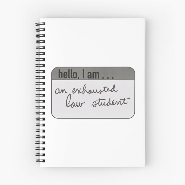 Item preview, "Hello, I am an exhausted law student" name sticker designed and sold by Mayme.