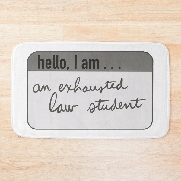 Item preview, "Hello, I am an exhausted law student" name sticker designed and sold by Mayme.