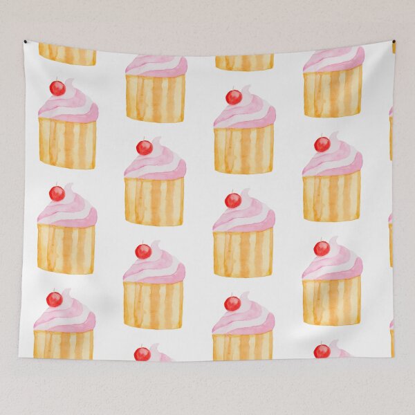 Item preview, Watercolor sweet cupcakes designed and sold by KanyaluckArtist.
