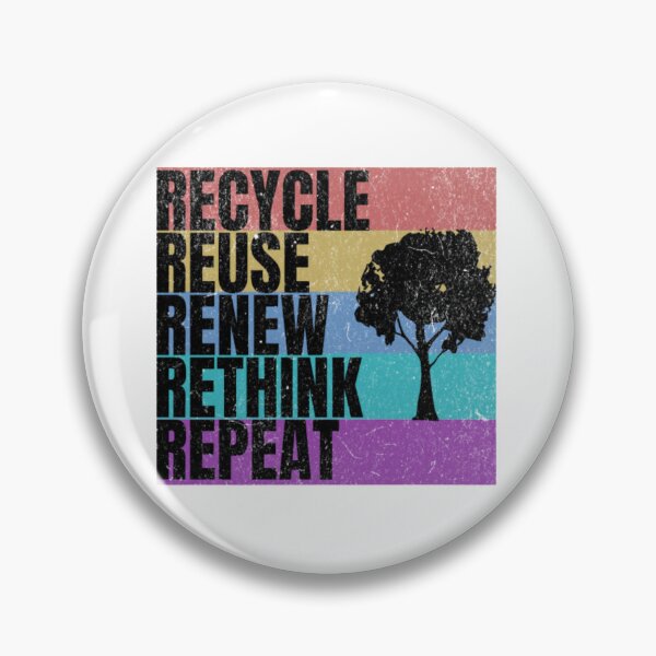 Aperçu de l'œuvre Recycler Réutiliser Renouveler Repenser créée et vendue par Print Finds.