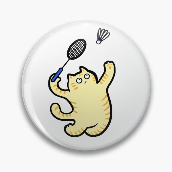 Item preview, Badminton Orange cat Sticker designed and sold by SSAlleyhouse.