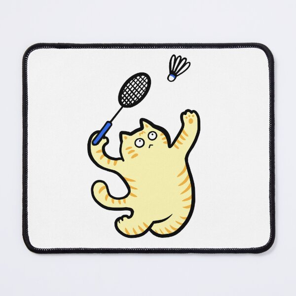 Item preview, Badminton Orange cat Sticker designed and sold by SSAlleyhouse.