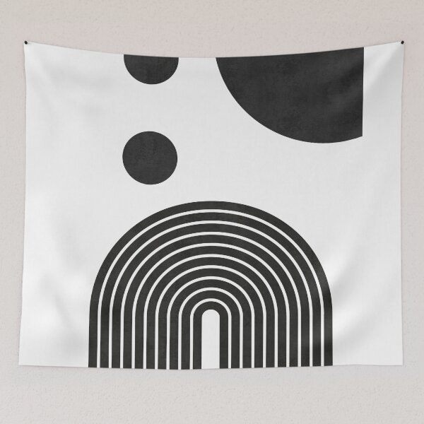 Artikelvorschau, Breaking Out - Minimal Geometrical Arch - Mid Century Modern Abstract - black, White entworfen und verkauft von Studio Grafiikka.