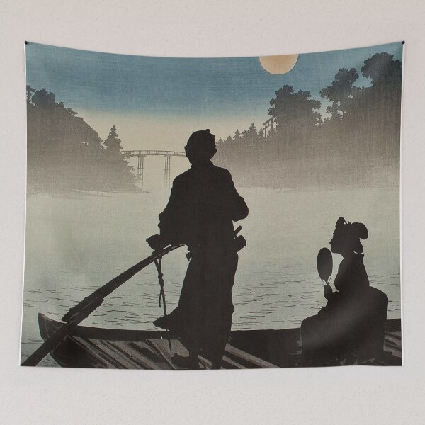 Item preview, Arai Yoshimune Boat on the Sumida River in moonlight designed and sold by jamesjail.