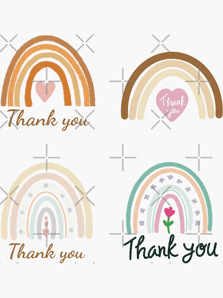 Boho thank you stickers