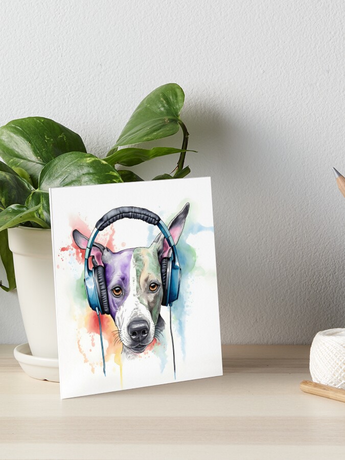 Dog Wearing Headphones Listening to Music Sticker for Sale by objectiveuno