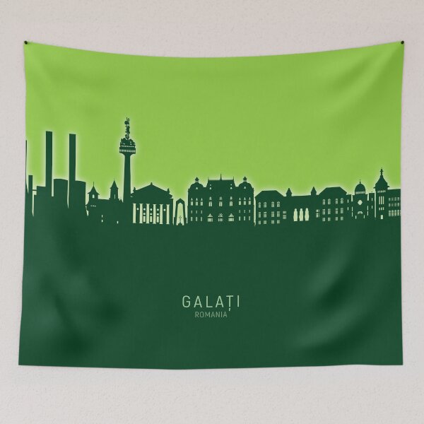 Aperçu de l'œuvre Galati Romania Skyline créée et vendue par ArtPrints.