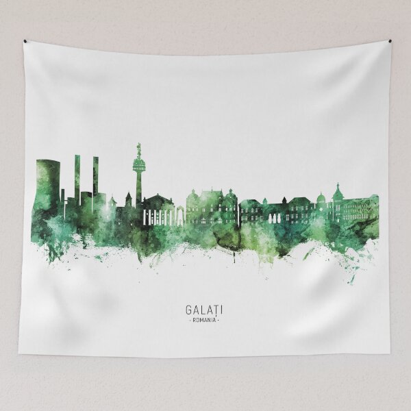 Aperçu de l'œuvre Galati Romania Skyline créée et vendue par ArtPrints.