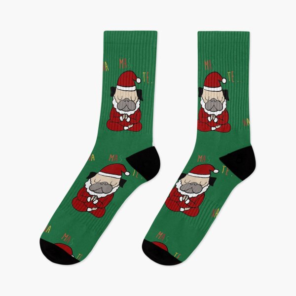 Item preview, NAMASTE Pug Santa designed and sold by Huebucket.