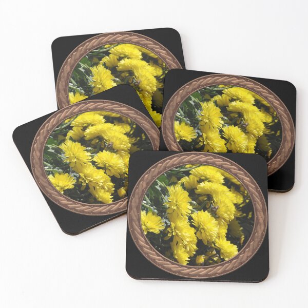 Item preview, Yellow Chrysanthemums Flowers in Celtic Circle Frame 1 designed and sold by Swabcraft.