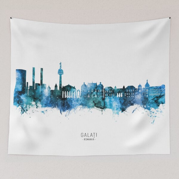 Aperçu de l'œuvre Galati Romania Skyline créée et vendue par ArtPrints.