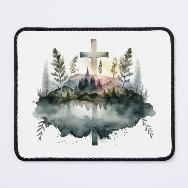 Item preview, The Cross of Christ by a Lake designed and sold by Pamela Maxwell.