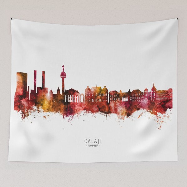 Aperçu de l'œuvre Galati Romania Skyline créée et vendue par ArtPrints.