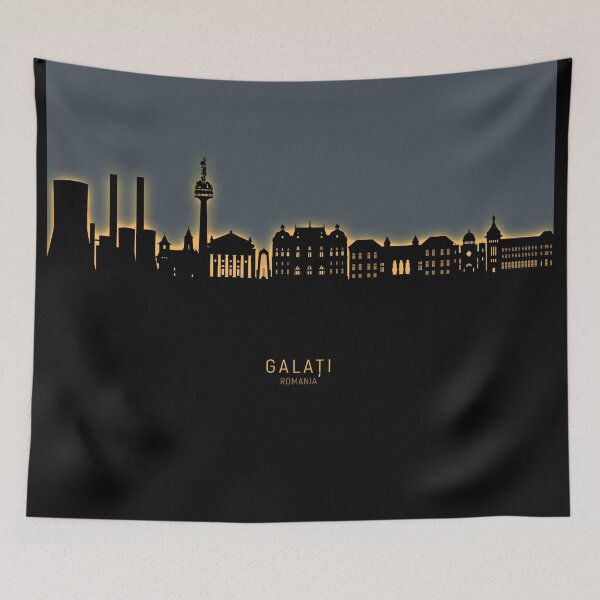 Aperçu de l'œuvre Galati Romania Skyline créée et vendue par ArtPrints.