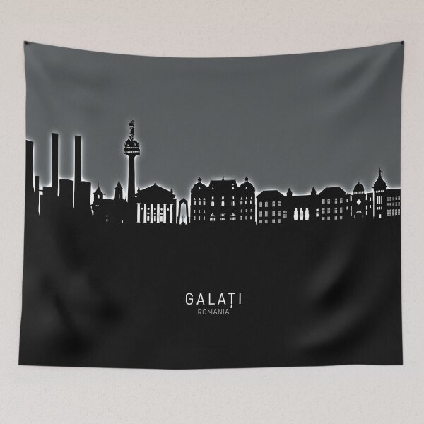 Aperçu de l'œuvre Galati Romania Skyline créée et vendue par ArtPrints.