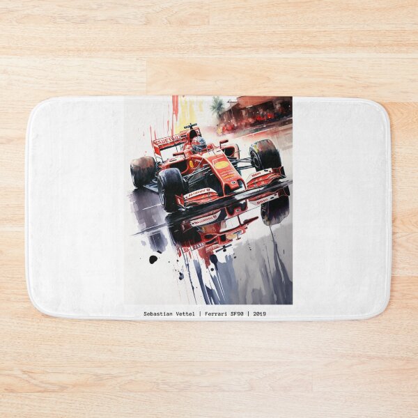 Item preview, Sebastian Vettel 2019 Ferrari SF90 F1 Watercolour Painting Print  designed and sold by PicTechNowArt.