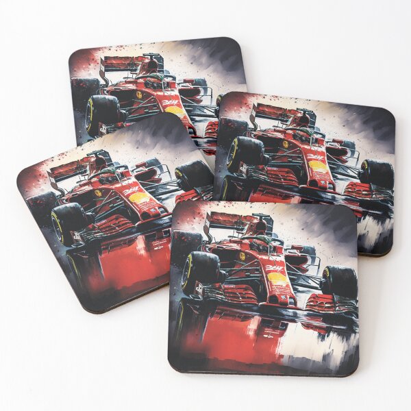Item preview, Sebastian Vettel 2019 Ferrari SF90 F1 Watercolour Painting Print  designed and sold by PicTechNowArt.