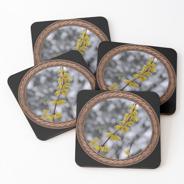 Item preview, Yellow Forsythia Flowers in Celtic Circle Frame 10 designed and sold by Swabcraft.
