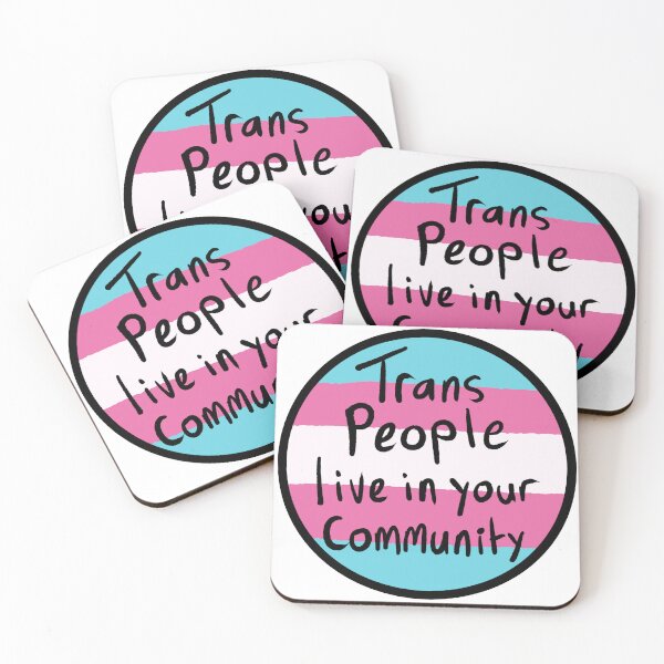 Item preview, Trans People live in your community (black outline) designed and sold by MakeMeASidekick.