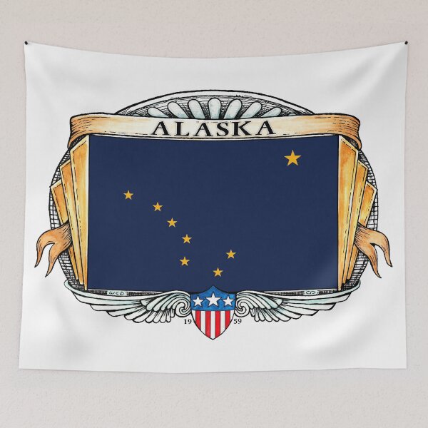 Item preview, Alaska Art Deco Design with Flag designed and sold by Cleave.