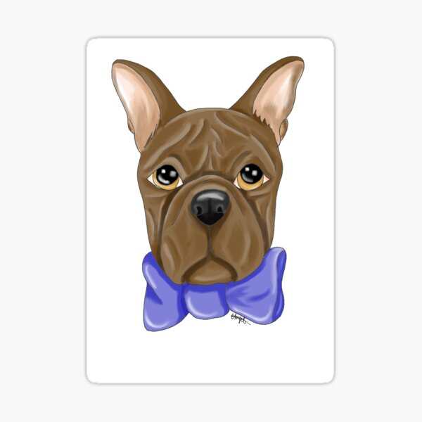 Bouledogue gentleman (noeud bleu) Sticker
