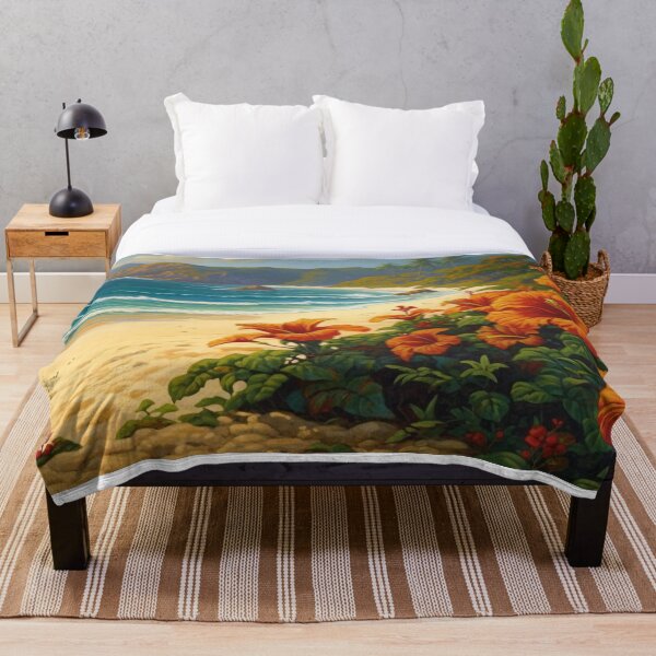 Item preview, hibiscus flowers on the beach 1 designed and sold by FloralSemblance.