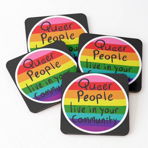 Item preview, Queer People live in your community (white outline) designed and sold by MakeMeASidekick.