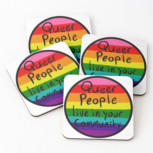 Item preview, Queer People live in your community (black outline) designed and sold by MakeMeASidekick.