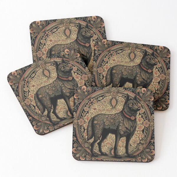Item preview, Belgian Sheepdog (Groenendael) Ornate Folk Art Dog Design designed and sold by Appyrances.