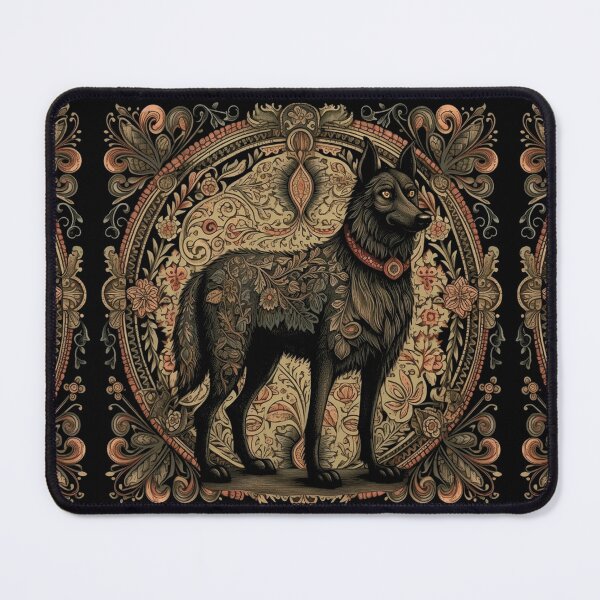 Item preview, Belgian Sheepdog (Groenendael) Ornate Folk Art Dog Design designed and sold by Appyrances.