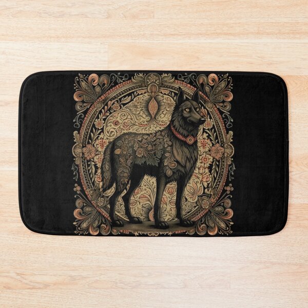 Item preview, Belgian Sheepdog (Groenendael) Ornate Folk Art Dog Design designed and sold by Appyrances.