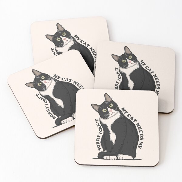 Item preview, Sorry I Cant My Cat Needs Me Black Text Version designed and sold by Luan Huynh.