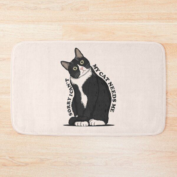 Item preview, Sorry I Cant My Cat Needs Me Black Text Version designed and sold by Luan Huynh.