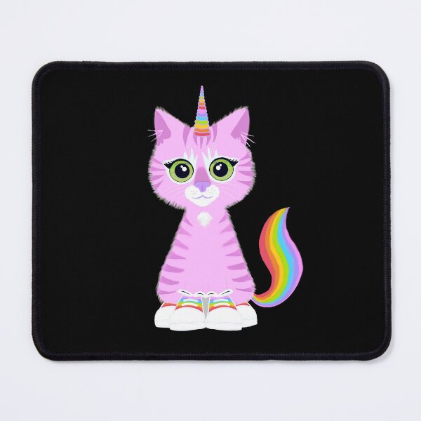 Item preview, Pink tabby caticorn with rainbow sneakers  designed and sold by QuirkyCatz.