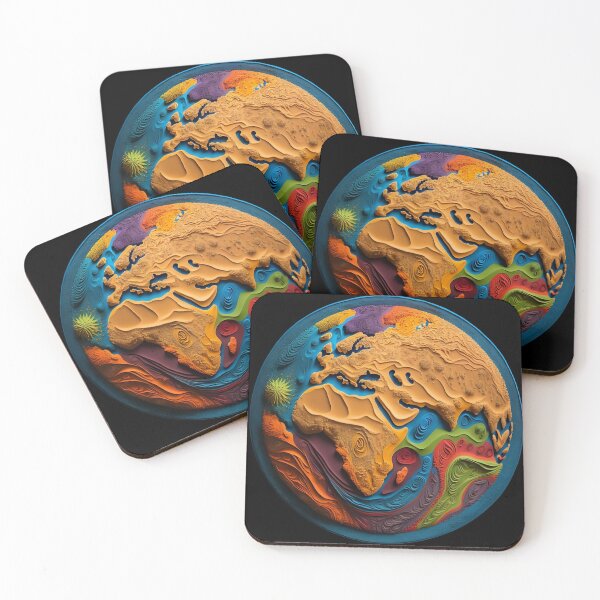 Item preview, Sand Made Art - Planet Earth in Bright Colors designed and sold by AdiRemba.