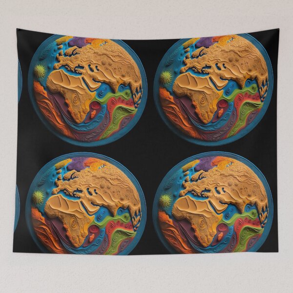 Item preview, Sand Made Art - Planet Earth in Bright Colors designed and sold by AdiRemba.