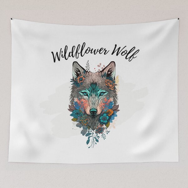 Item preview, Wildflower Wolf T-Shirt designed and sold by Quirky Tees.
