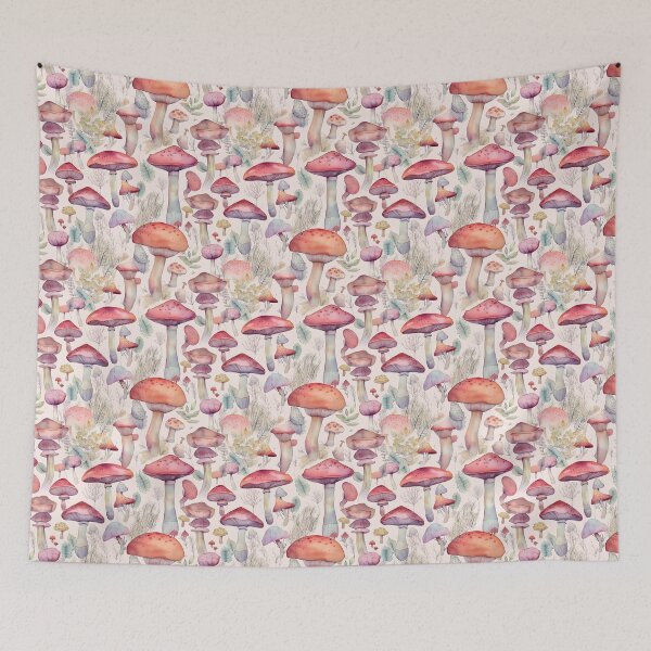 Item preview, Forest Mushroom Illustration Pattern designed and sold by objectiveuno.