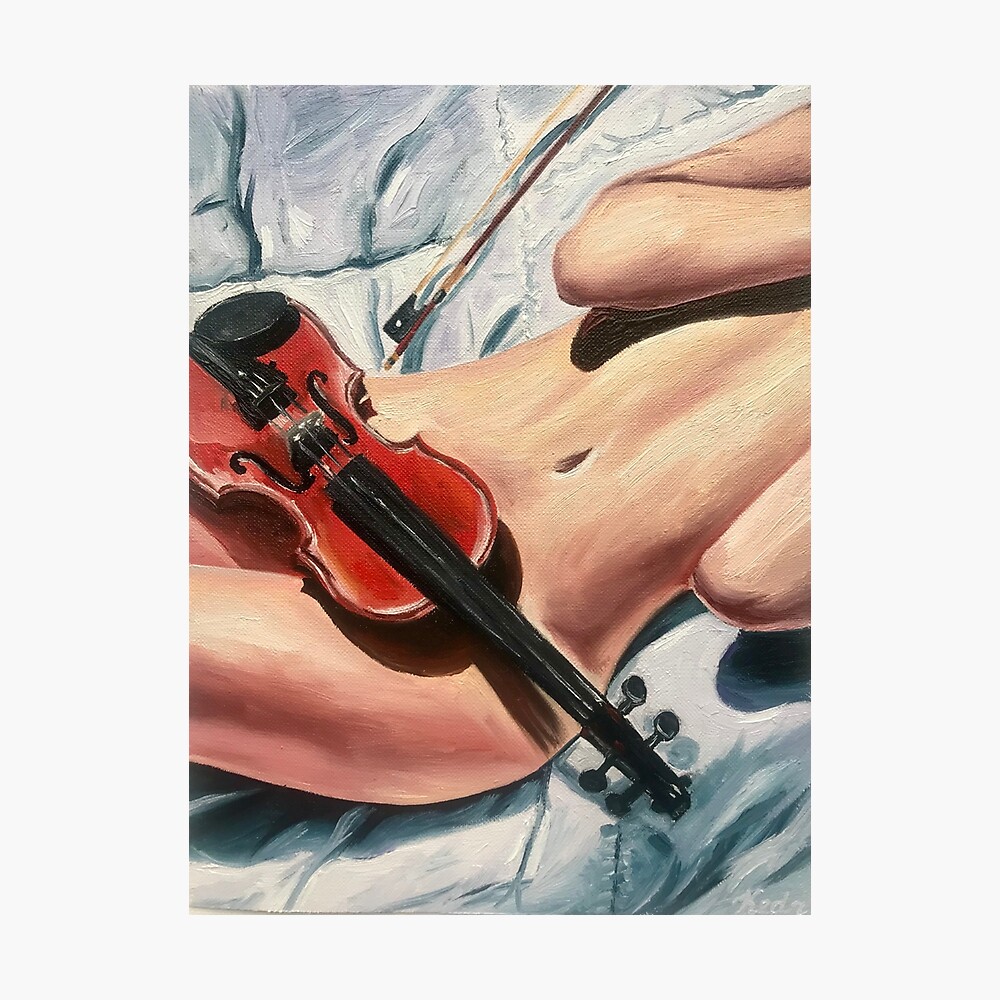 Naked Woman Body With Violin