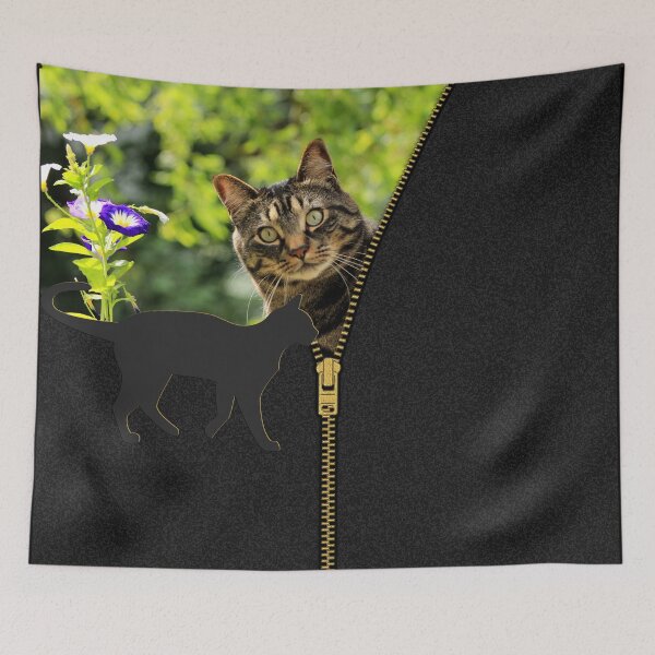 Item preview, ZIPPER FUN - CUTE CAT FLOWERS designed and sold by EDDArt.