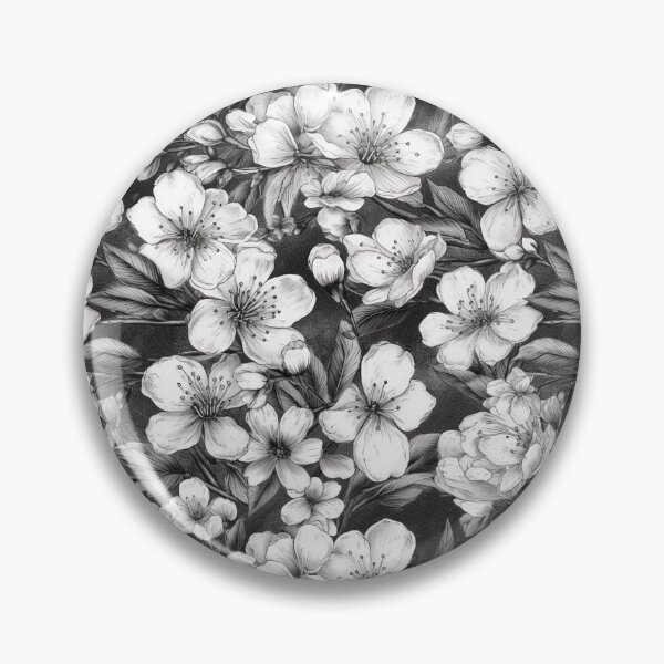 Item preview, Black and White Sketch of Sakura Pattern designed and sold by StudioTokyo.