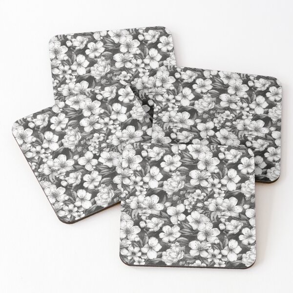 Item preview, Black and White Sketch of Sakura Pattern designed and sold by StudioTokyo.